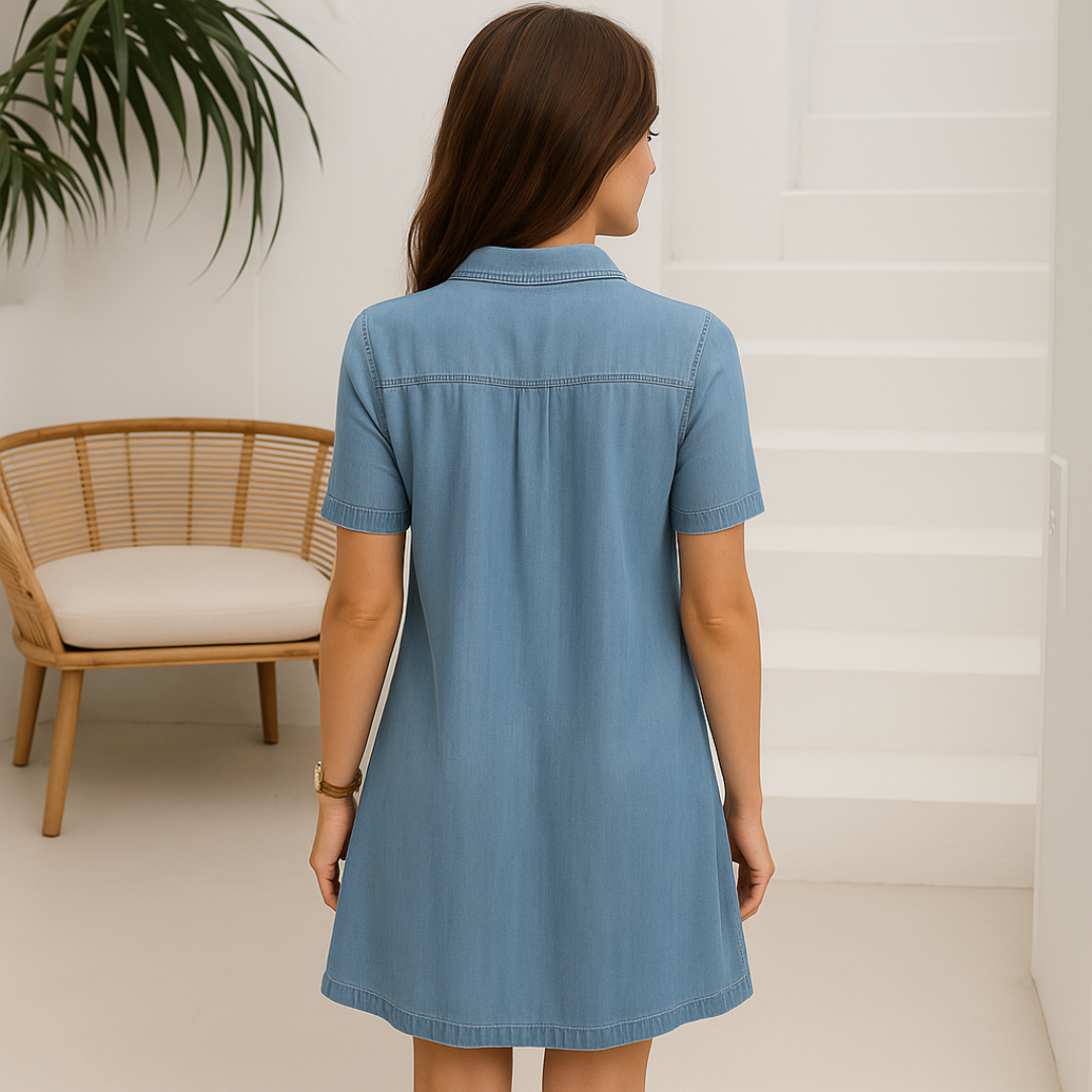 Kynava - Denimowa mini sukienka