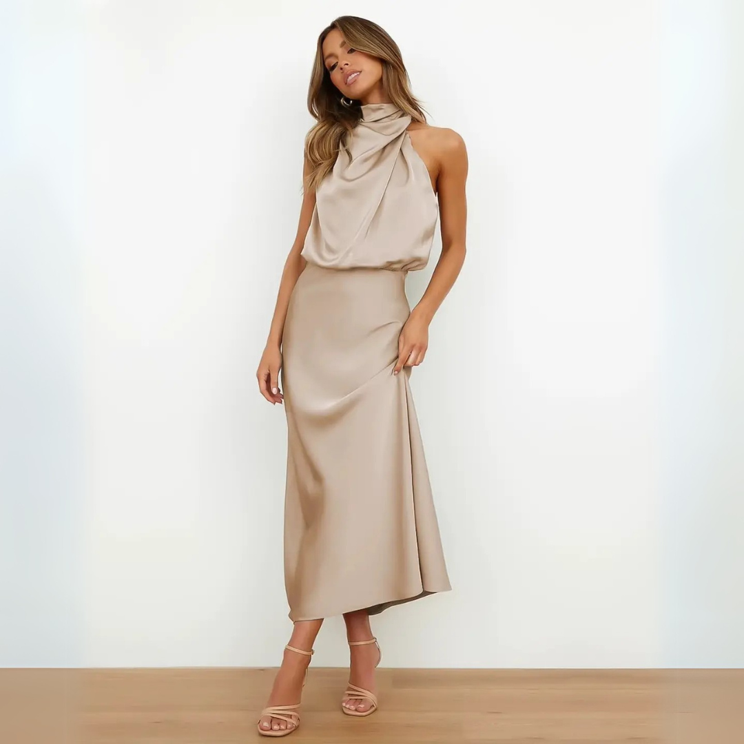 Kynava - Sukienka midi z wysokim stanem