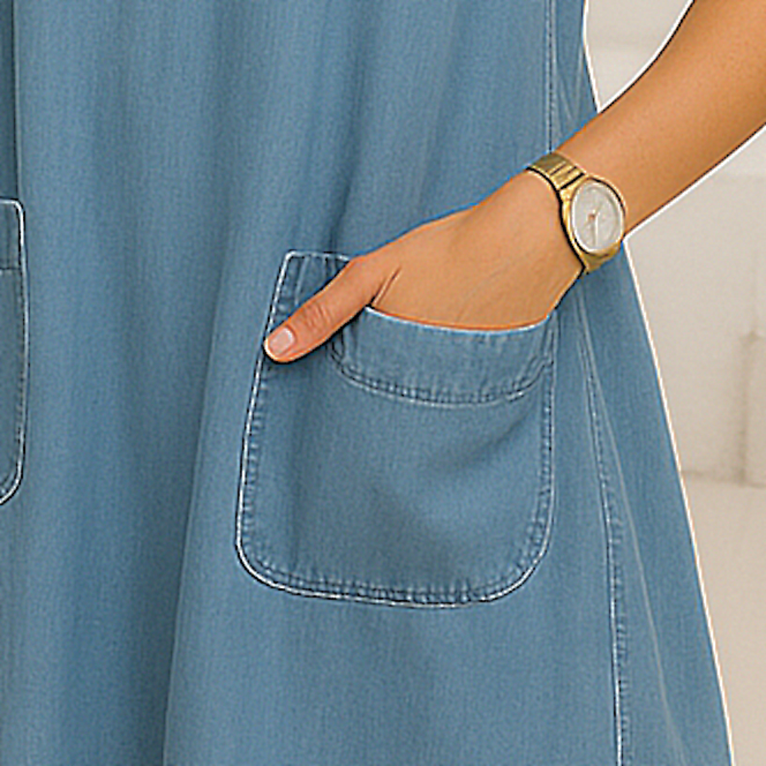 Kynava - Denimowa mini sukienka